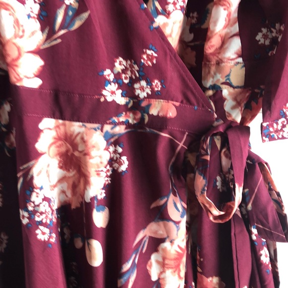 Showpo Burgundy Wrap Maxi Dress - Picture 7 of 8